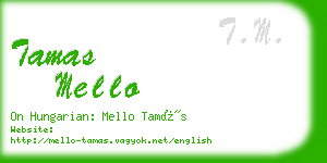 tamas mello business card